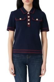 maje Misla Contrast Stitch Polo Sweater   Nordstrom at Nordstrom